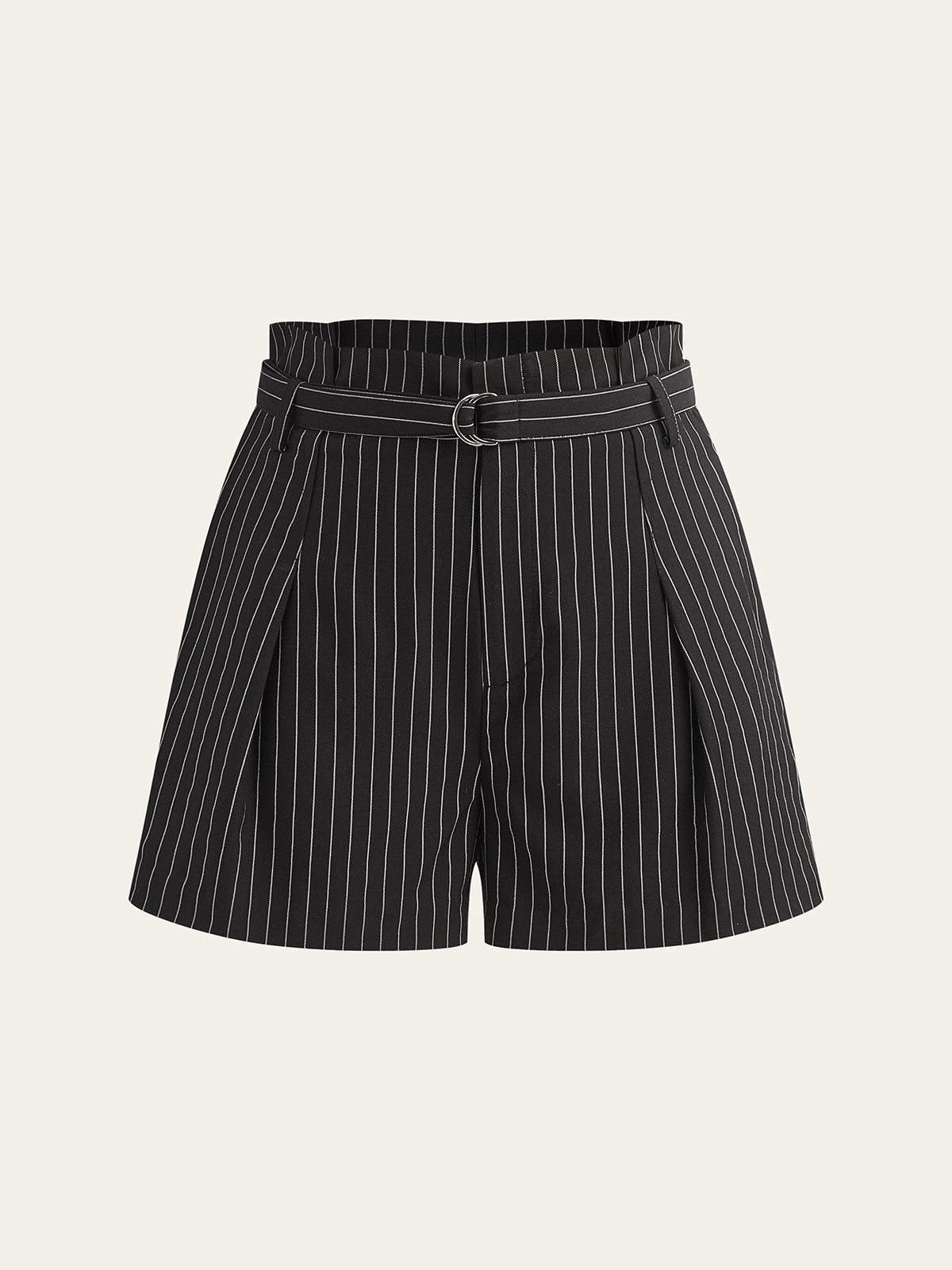 Short rayé ceinturé
