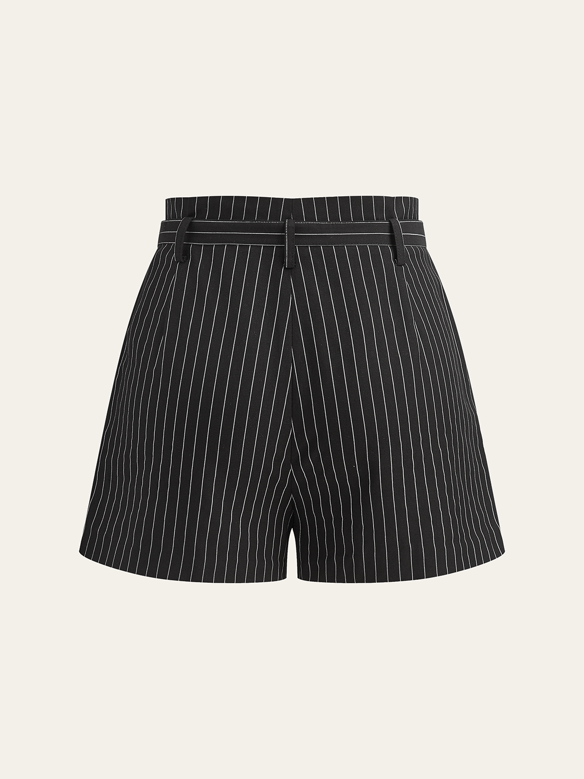 Short rayé ceinturé