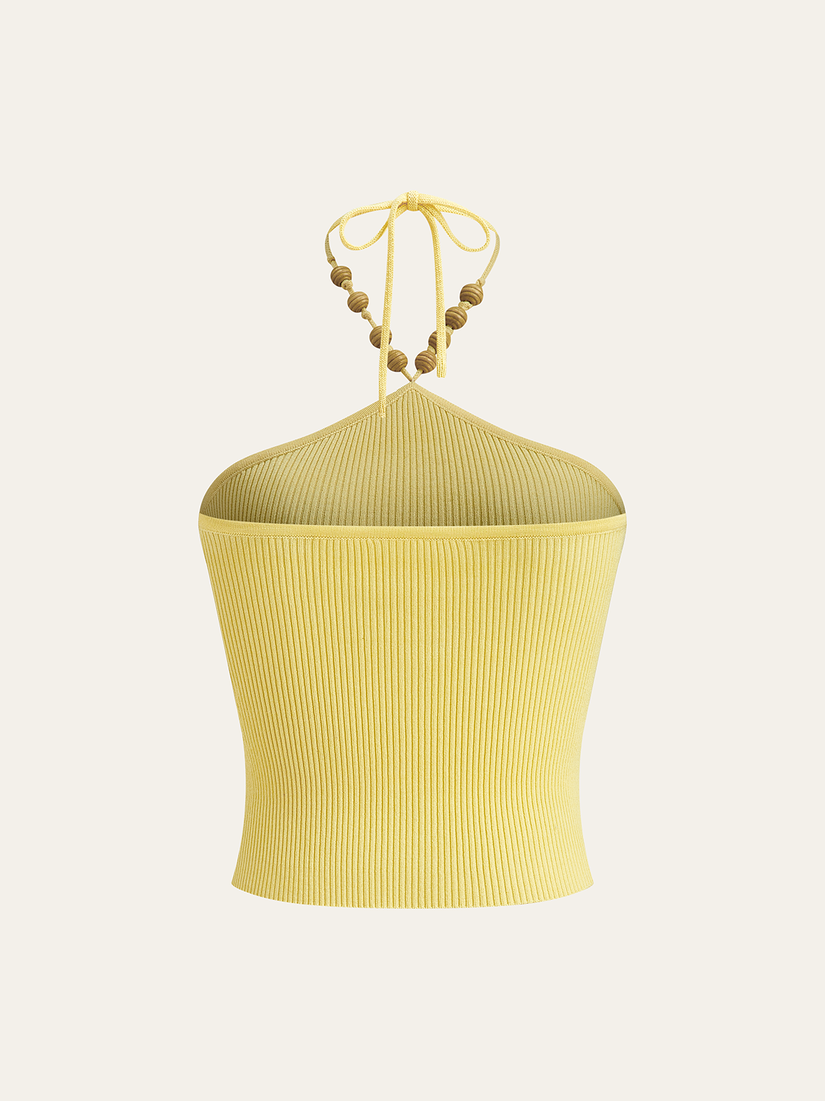 Ribbed Knit Halter Crop Top