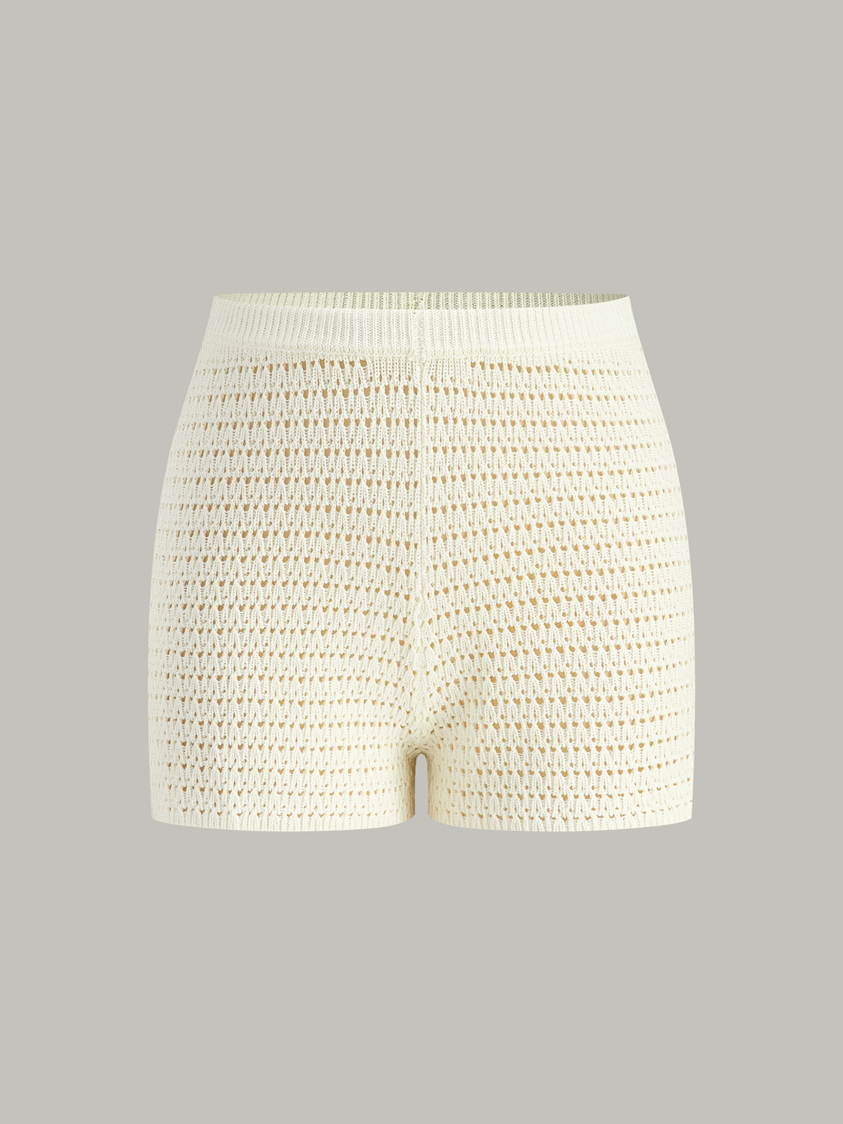 Shorts en maille crochet semi-transparents