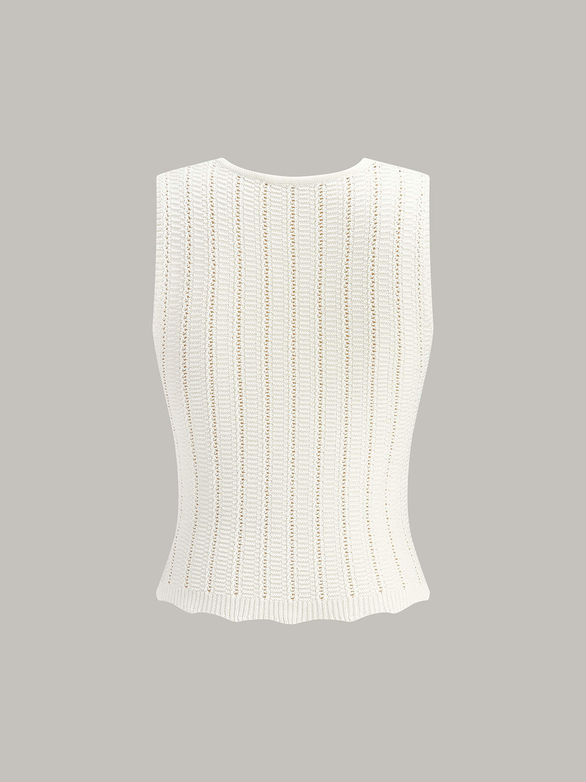 Ärmellose Strickweste mit Blumenverzierung