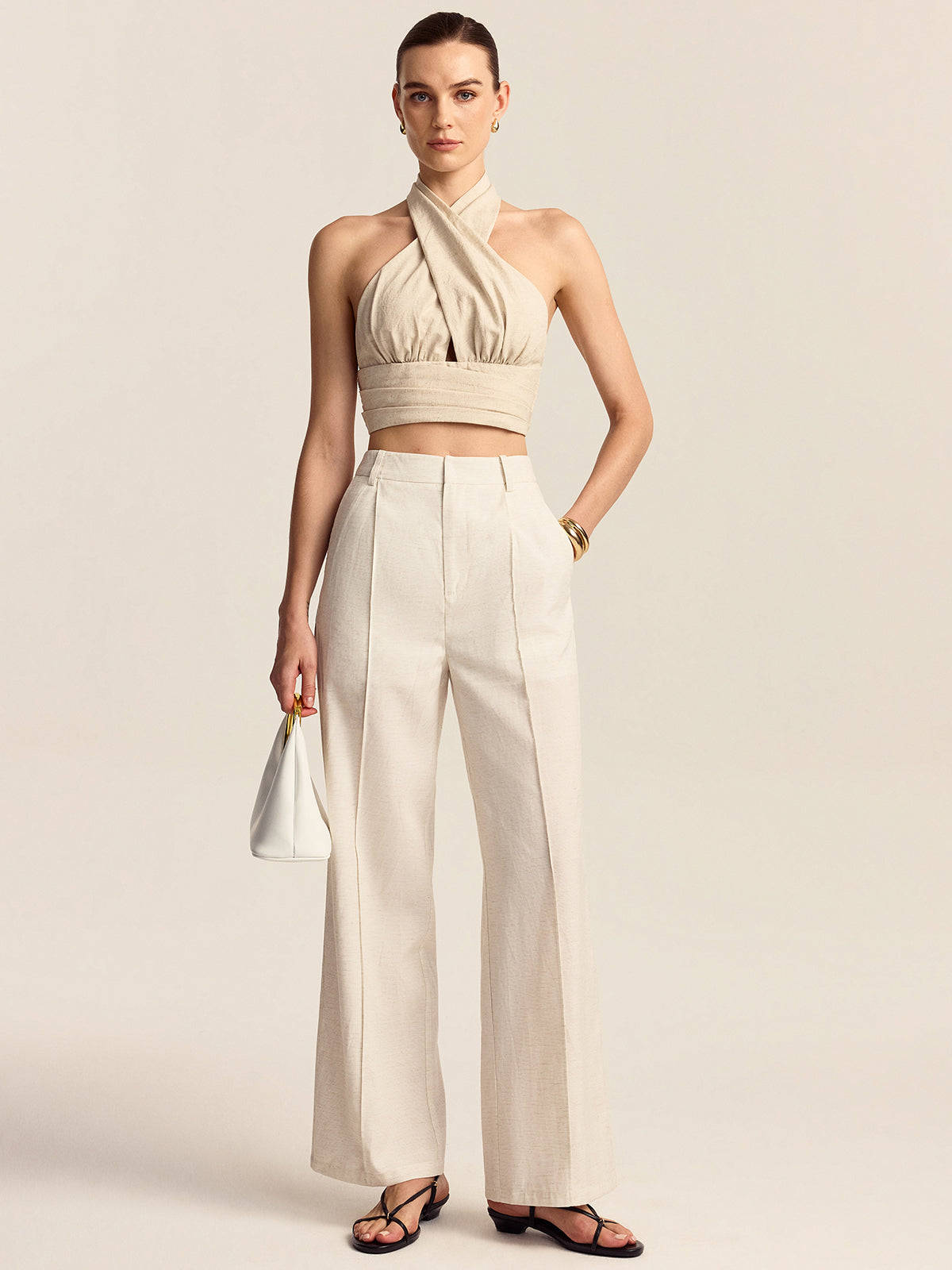 Pantalon en mélange Tencel-lin