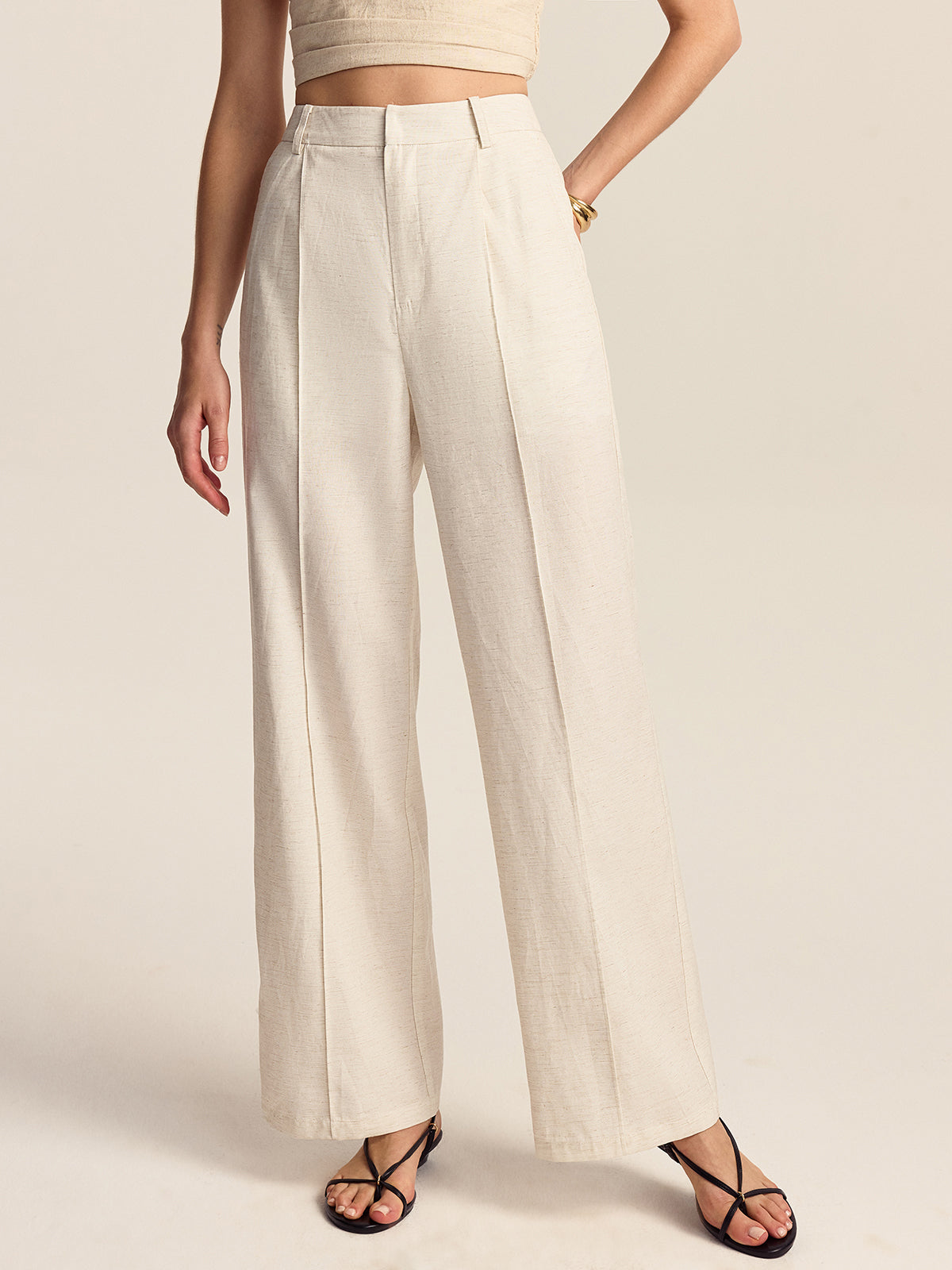 Pantalon en mélange Tencel-lin