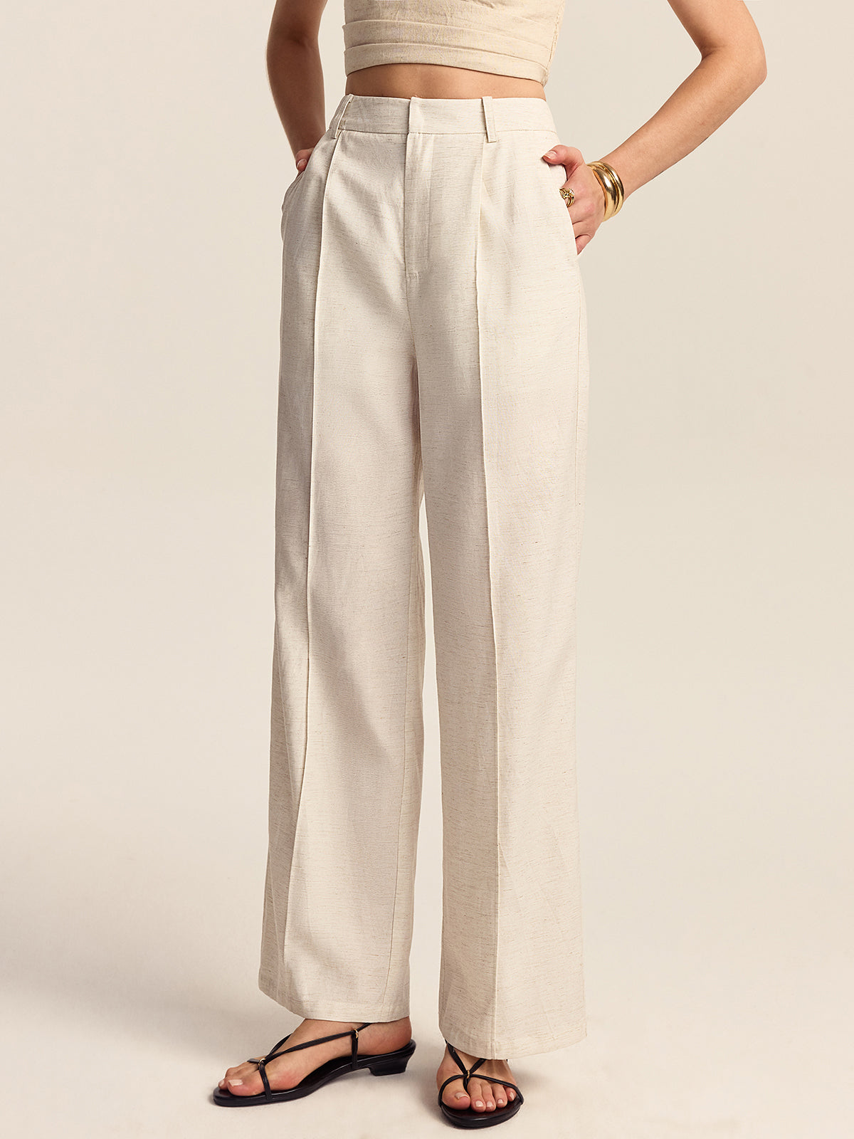 Pantalon en mélange Tencel-lin
