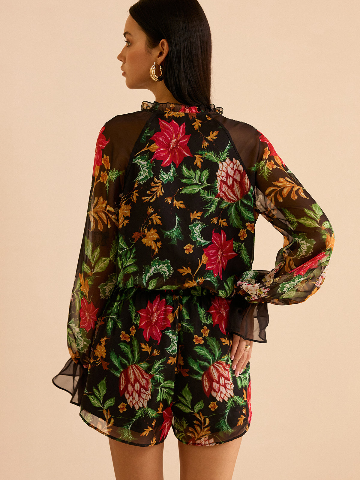 Chemisier en mousseline à imprimé floral