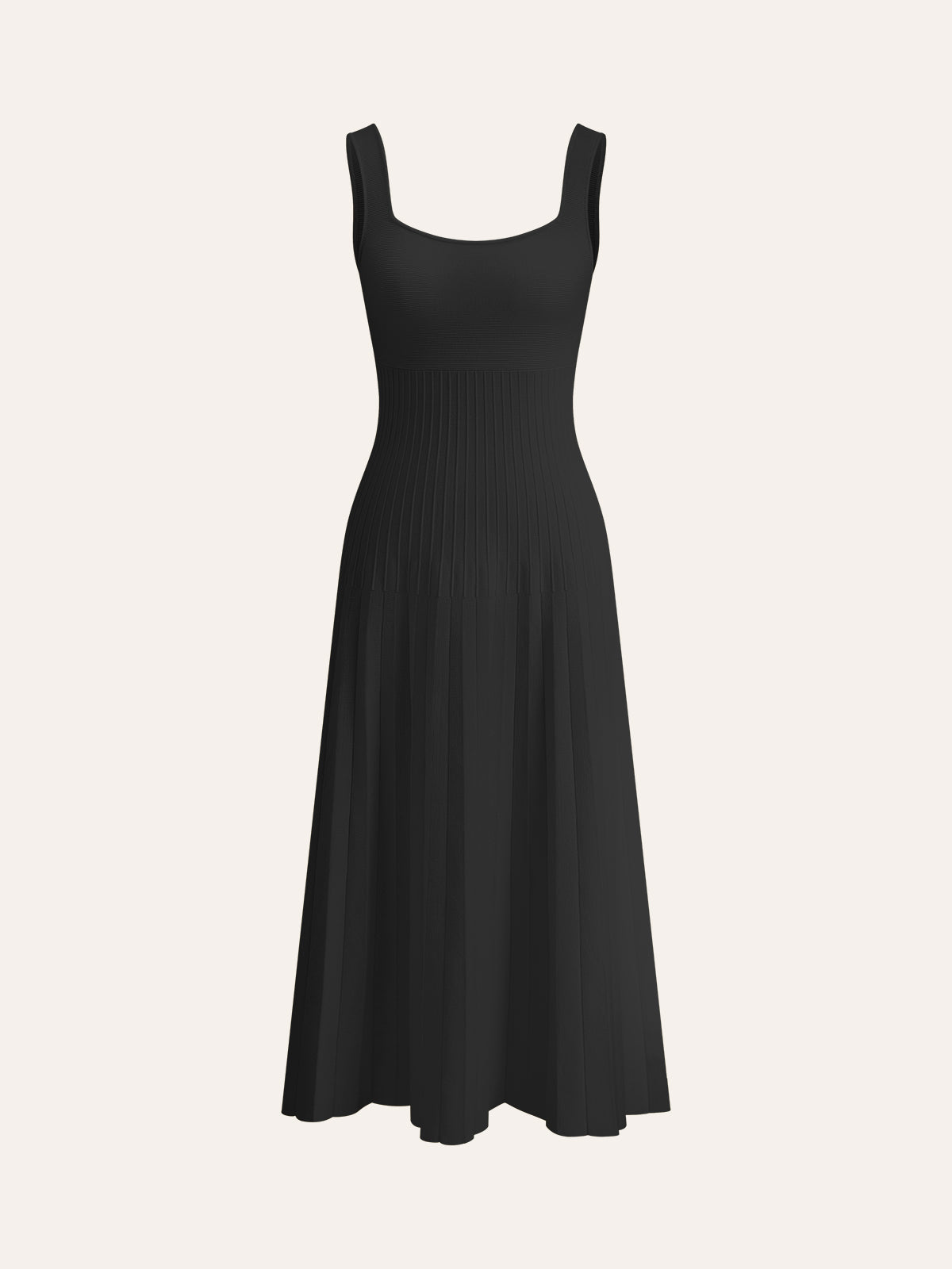 Robe en maille côtelée à encolure carrée