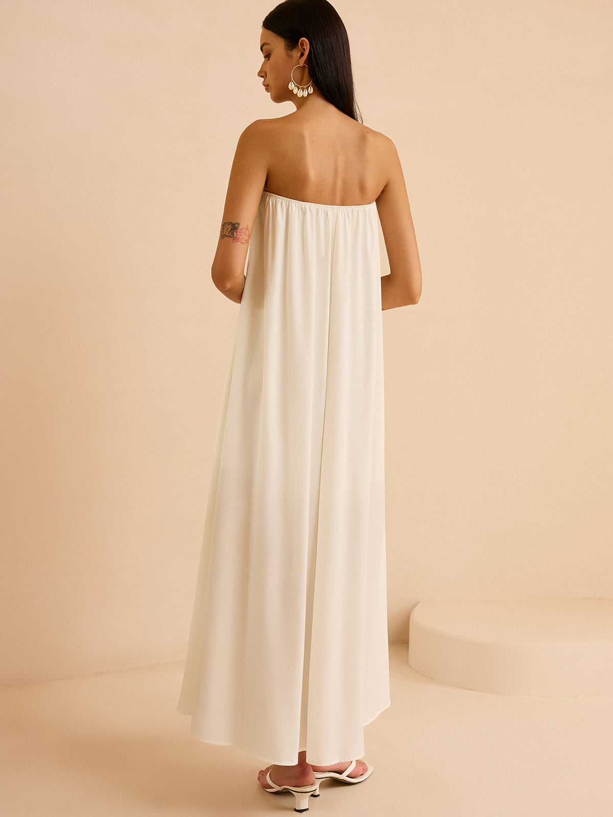 Robe longue bustier à imprimé floral