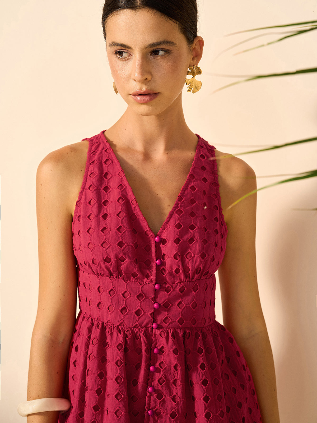 Eyelet Peplum Top With Shorts Set