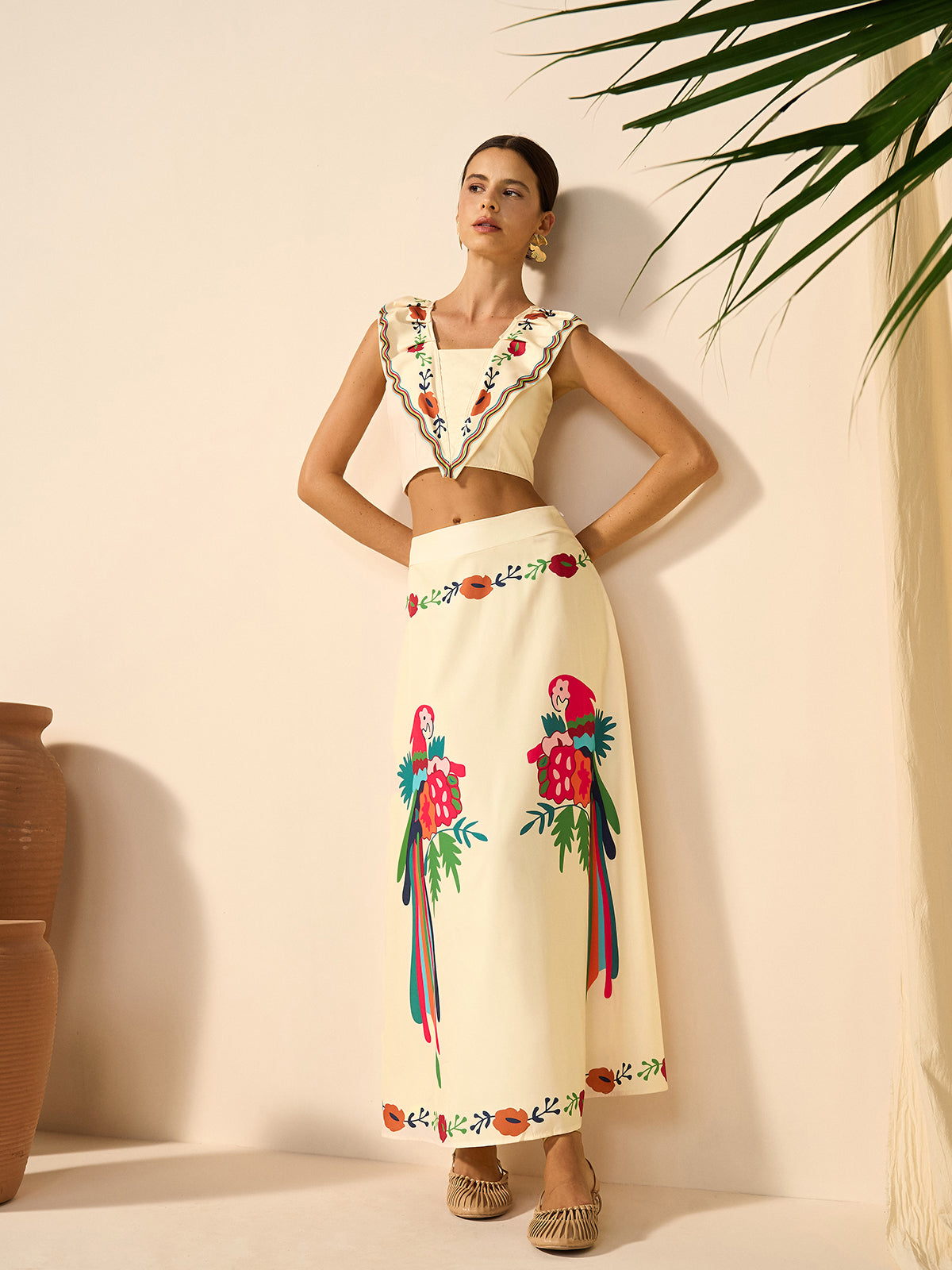 Ensemble jupe imprimée bohème