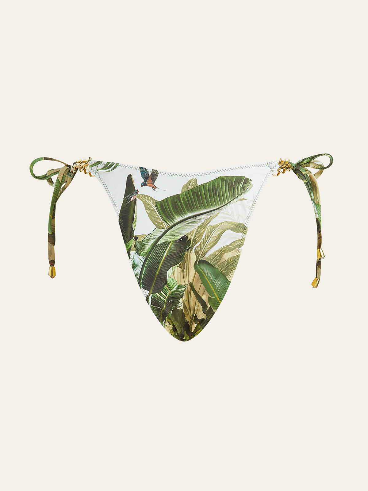 Bikinihose mit Kettendruck zum Binden an der Seite