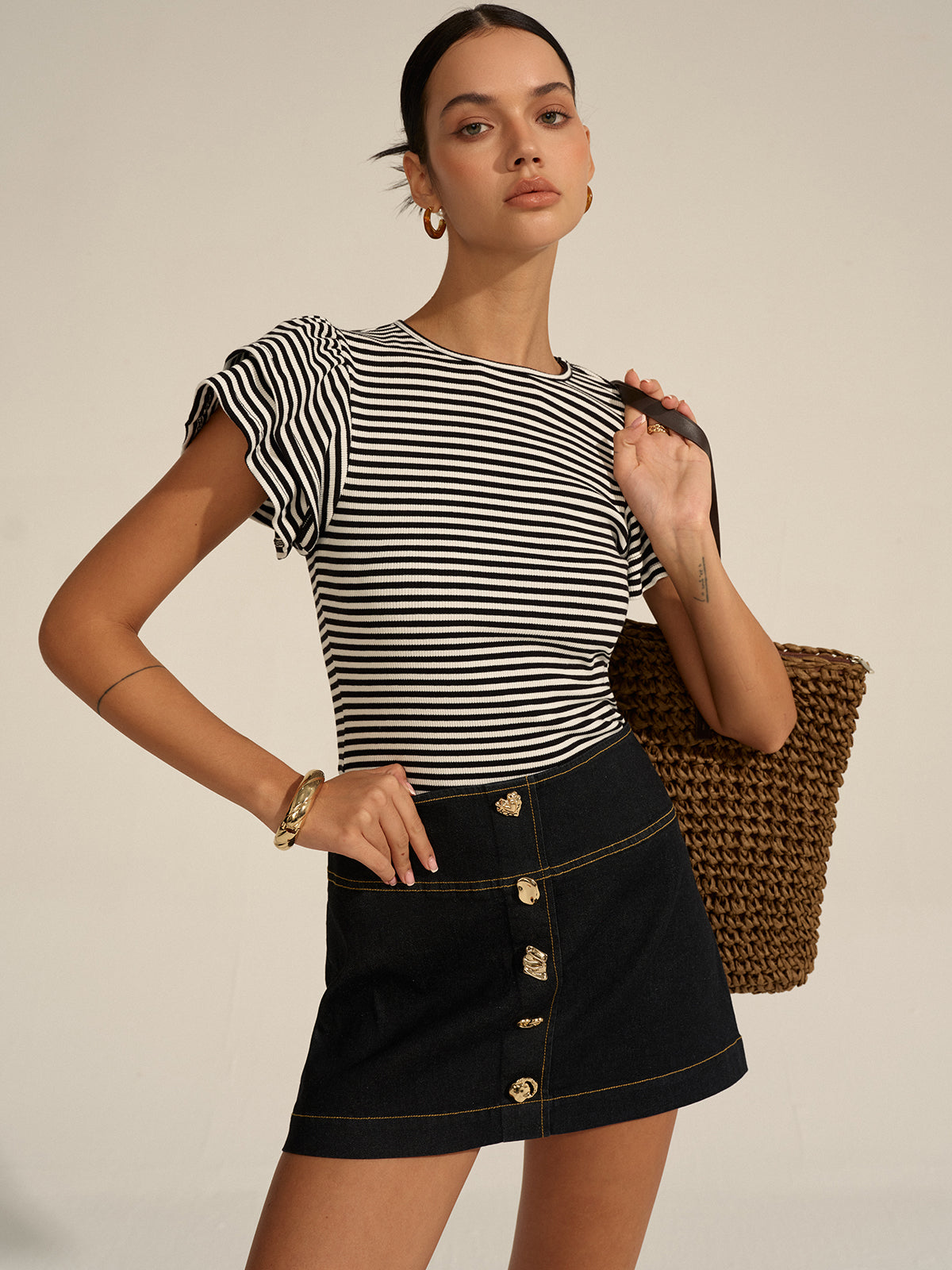 Striped Ribbed Top