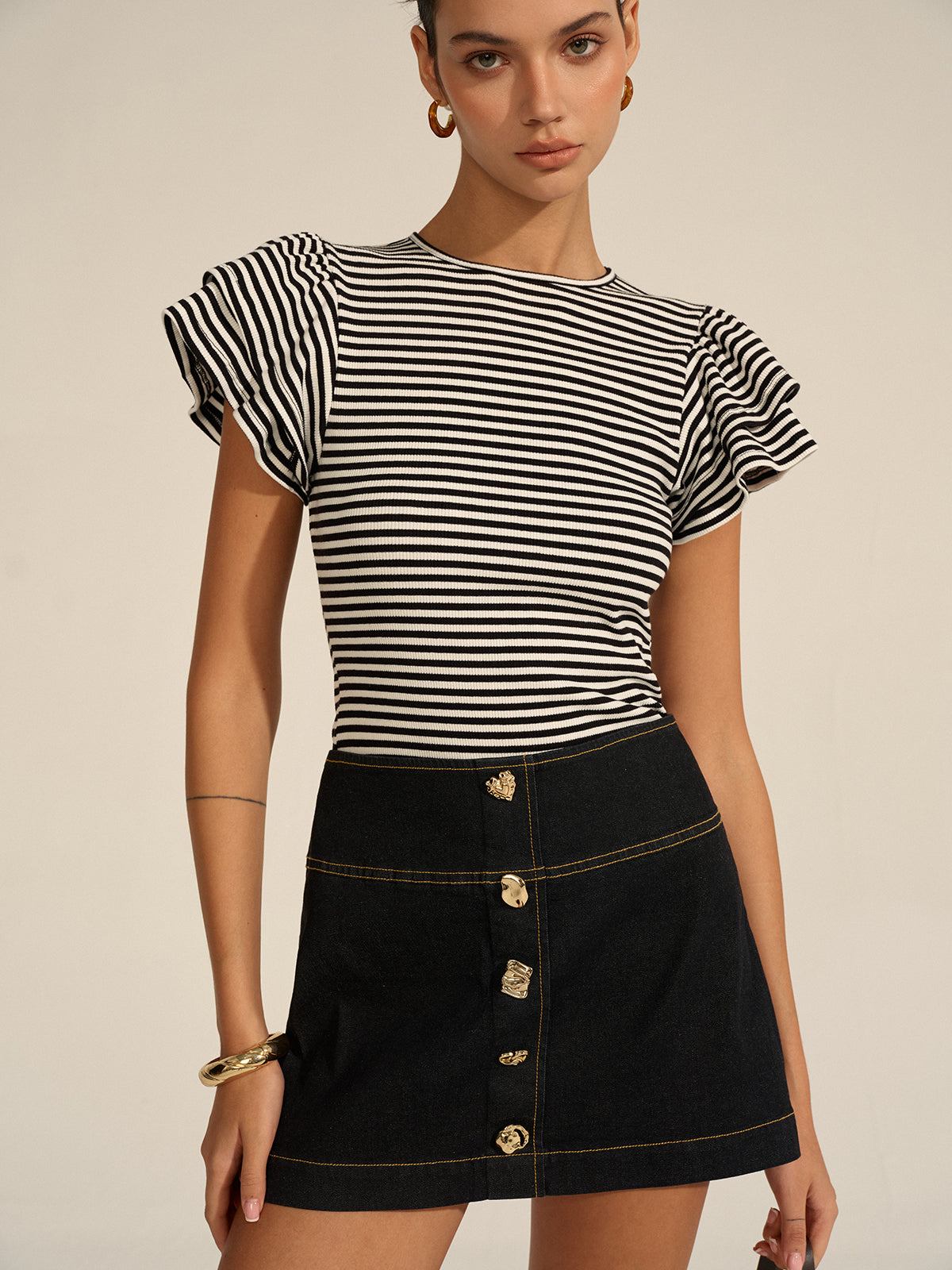 Striped Ribbed Top