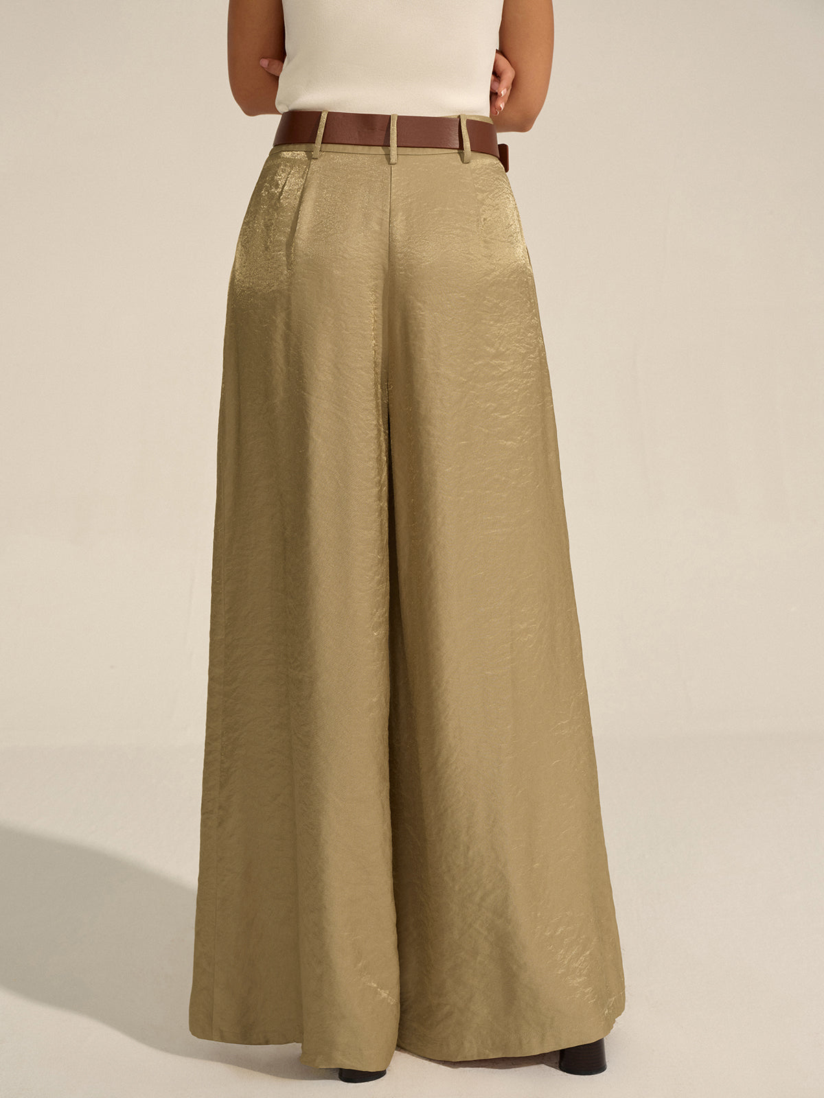 Pantalon large ceinturé