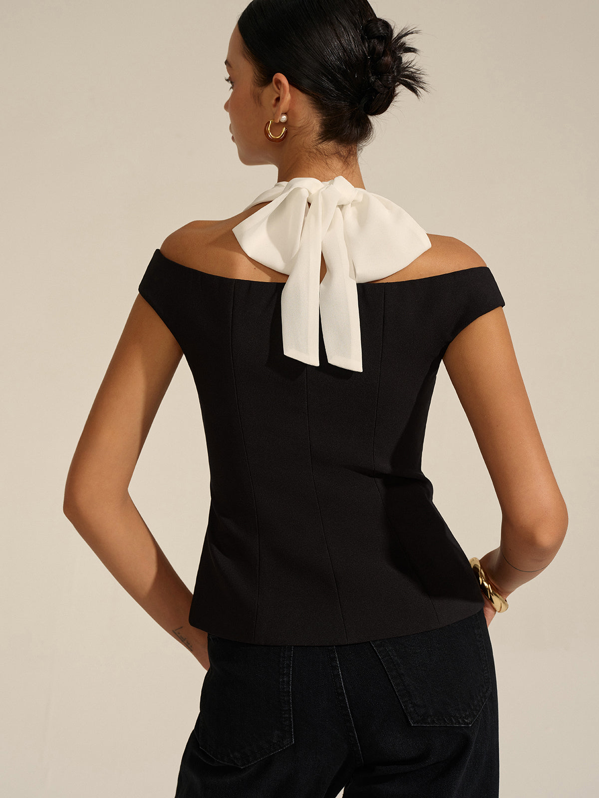 Chemisier dos nu à épaules dénudées