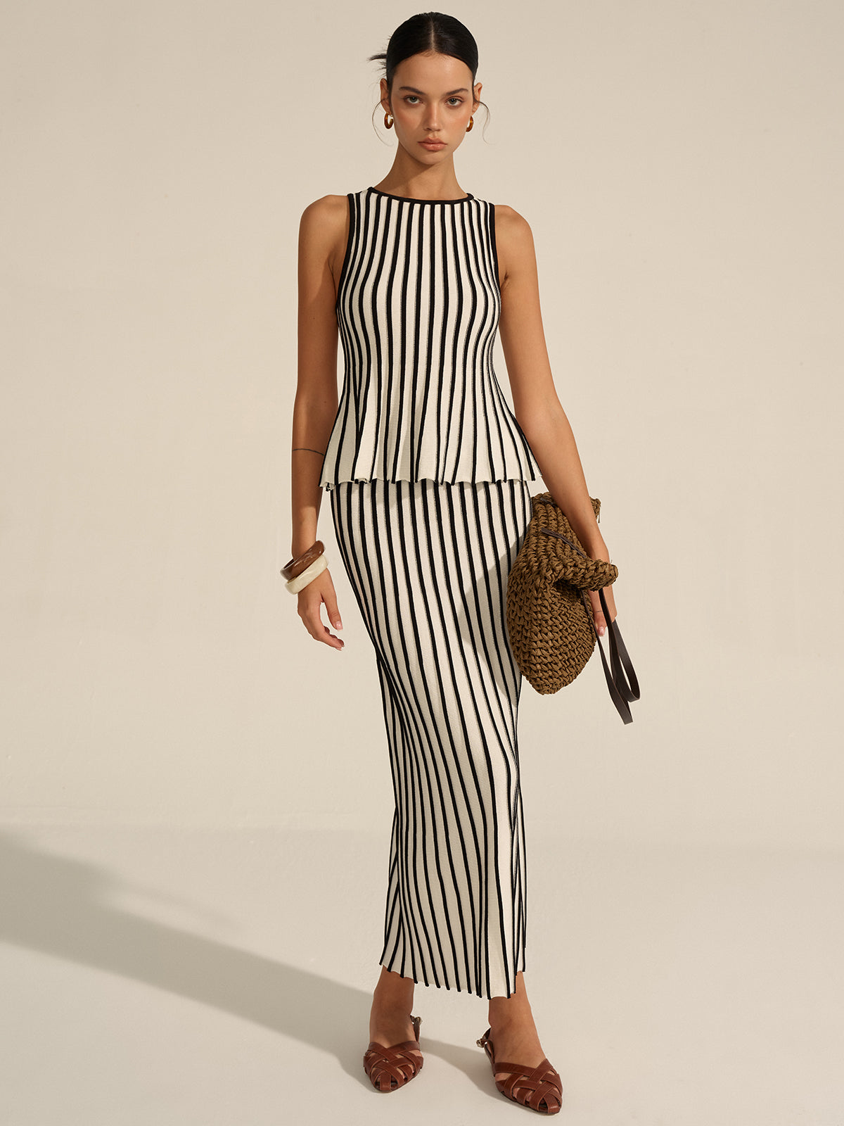 Ensemble tricot rayé