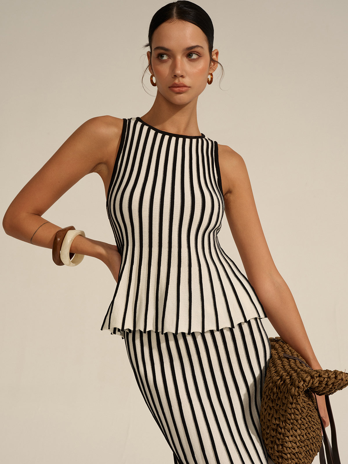Ensemble tricot rayé