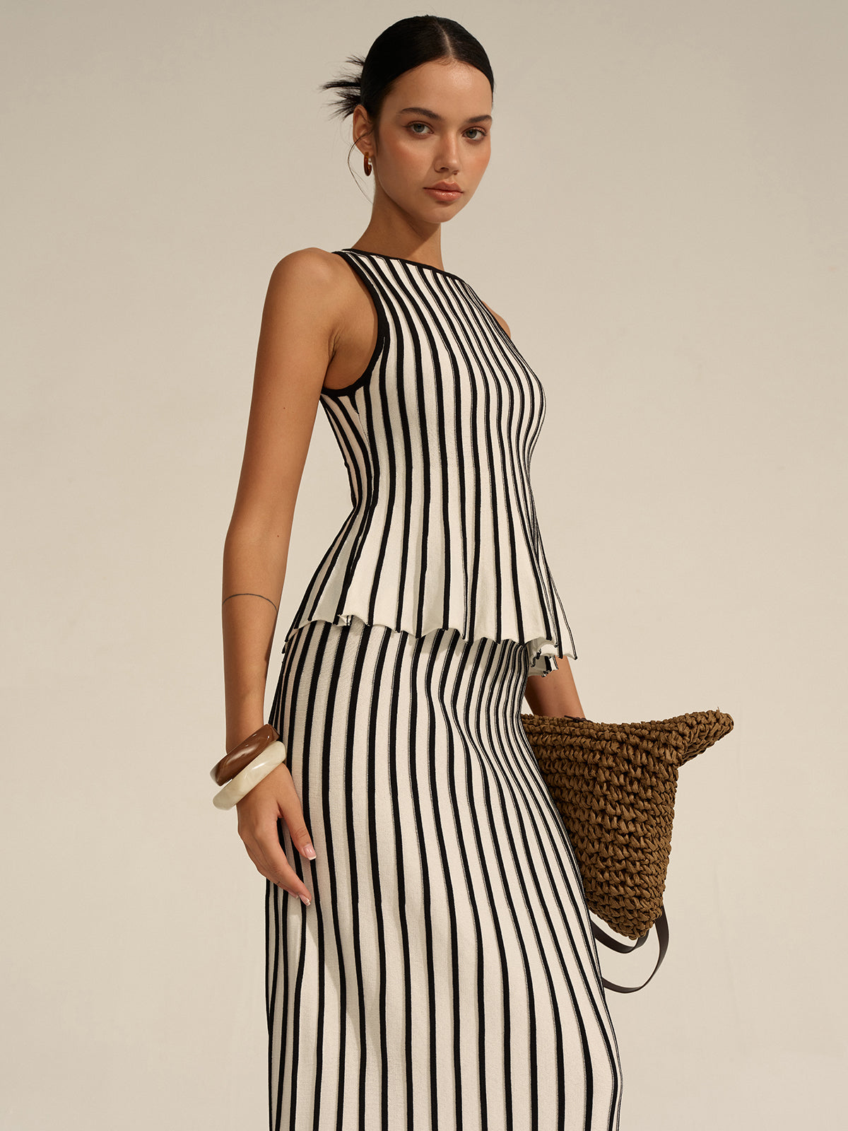 Ensemble tricot rayé