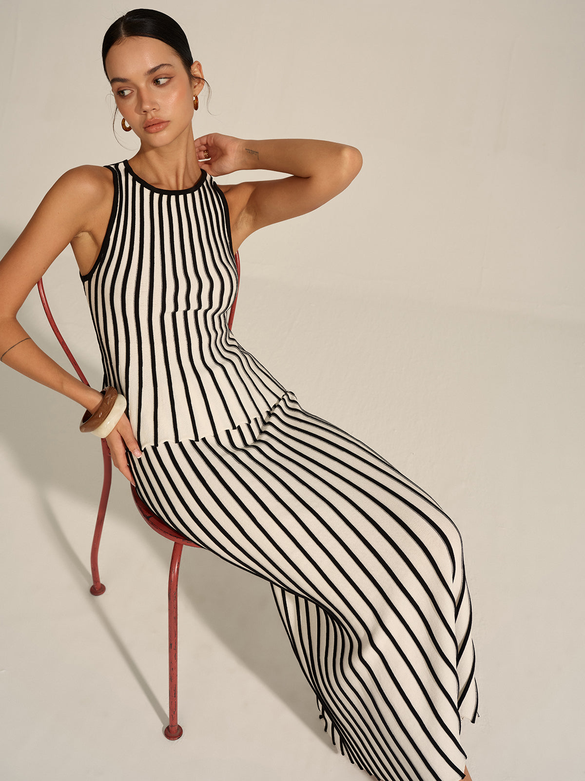 Ensemble tricot rayé
