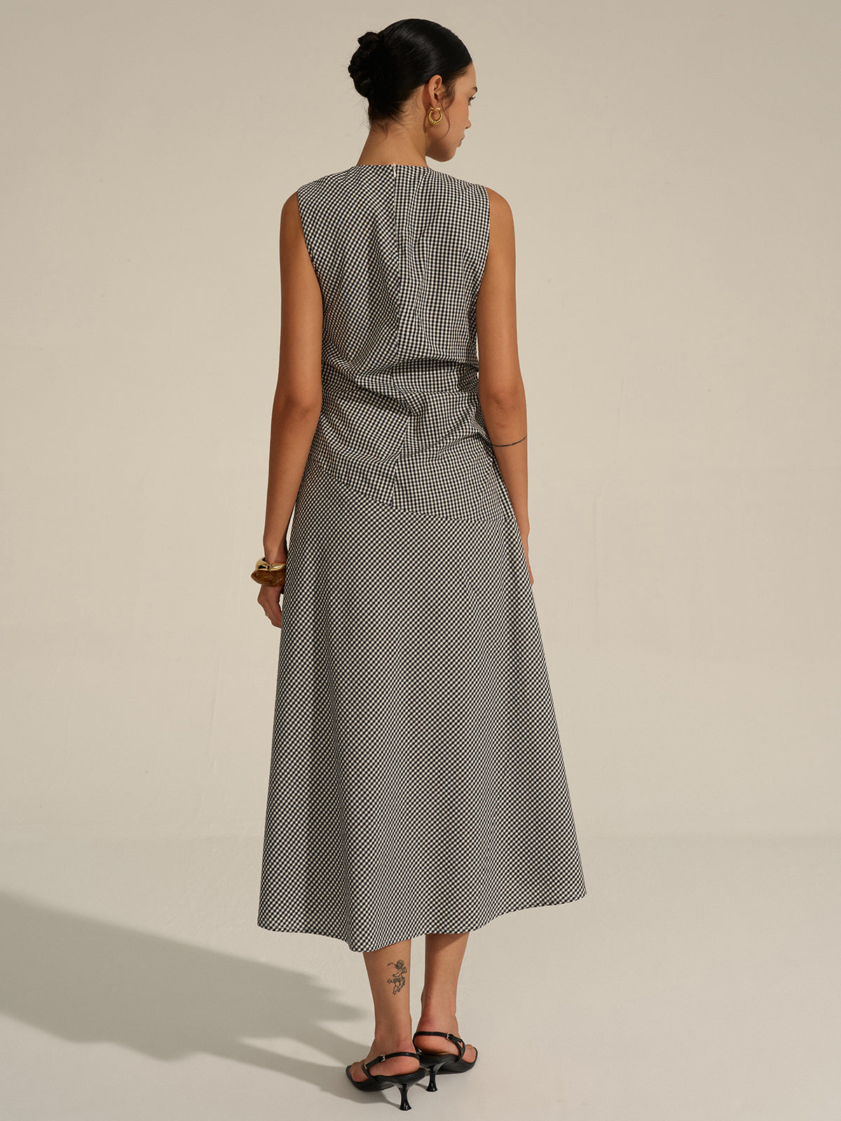 Gingham-Midikleid