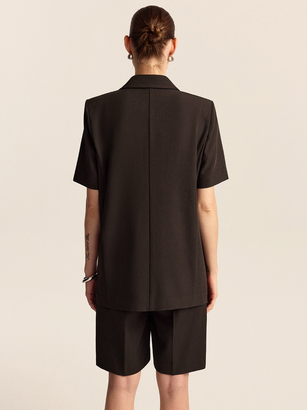 Blazer oversize à manches courtes