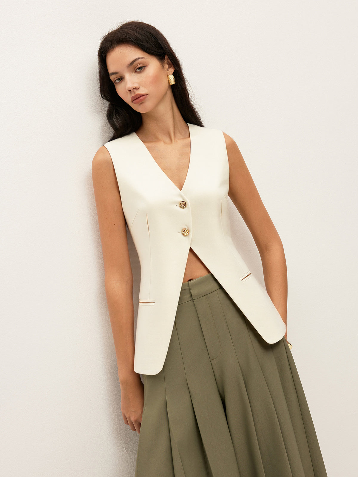Sleeveless Blazer Vest