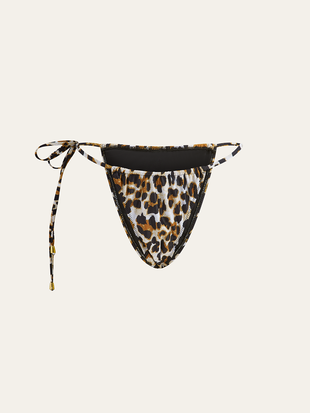 Bikinihose mit Leopardenmuster und seitlichen Bindebändern