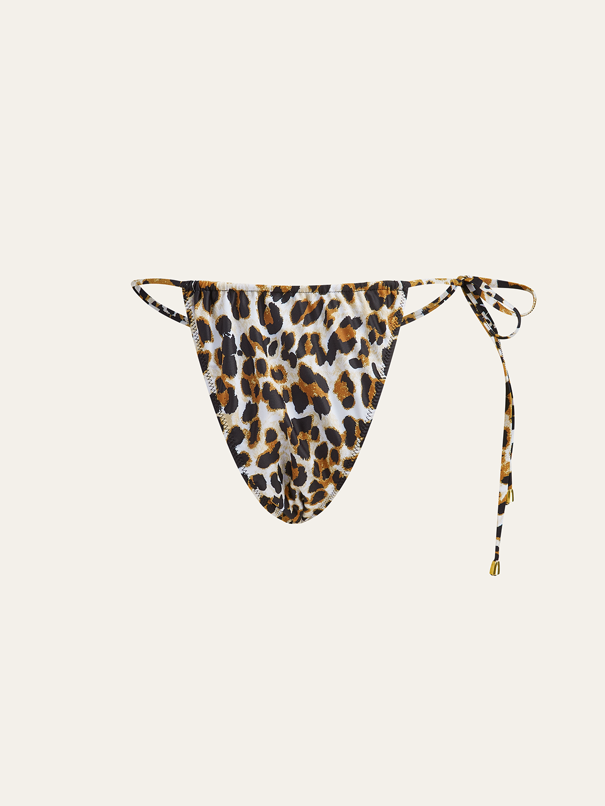 Bikinihose mit Leopardenmuster und seitlichen Bindebändern