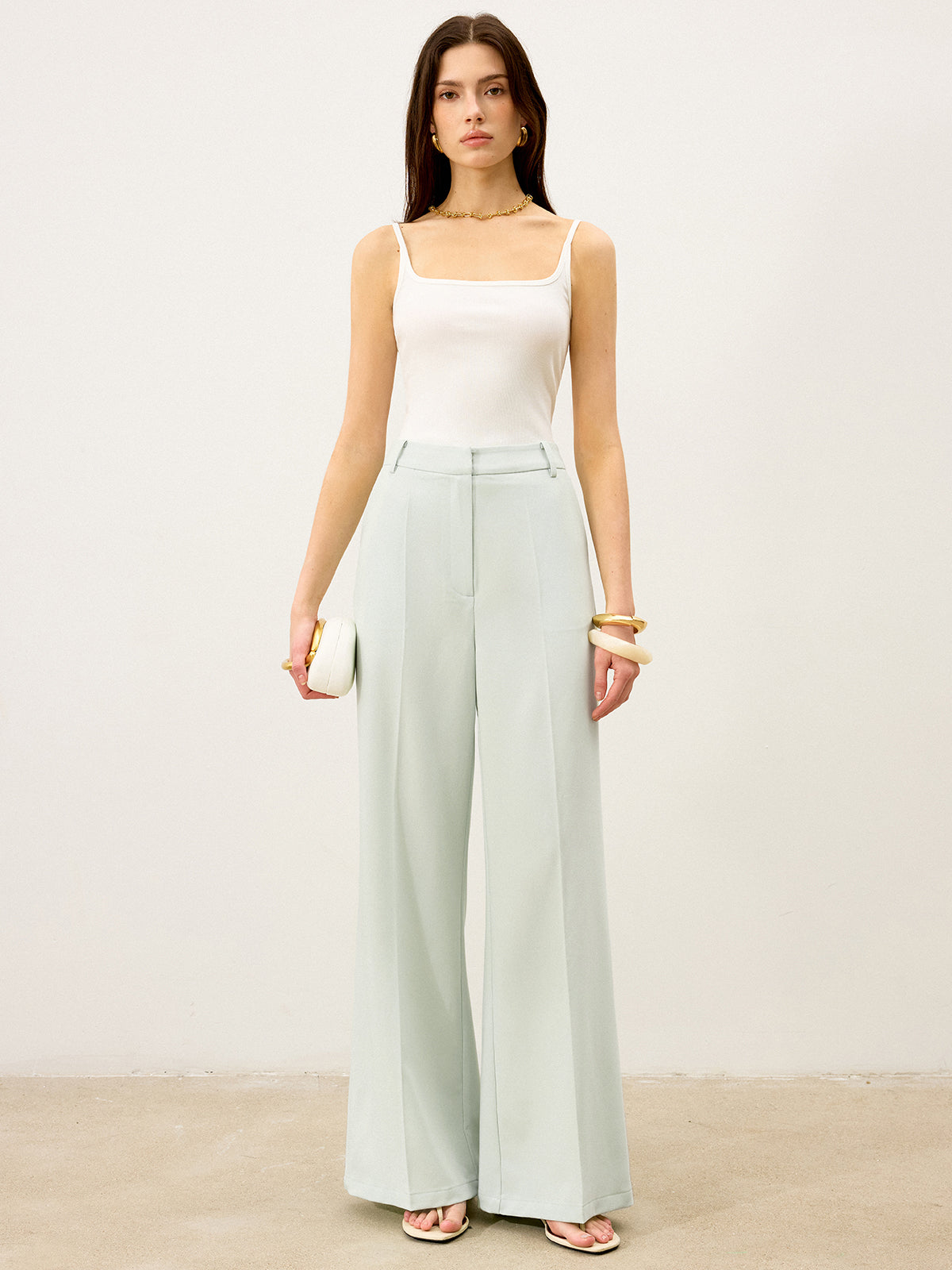 High-Waist-Hose mit weitem Bein