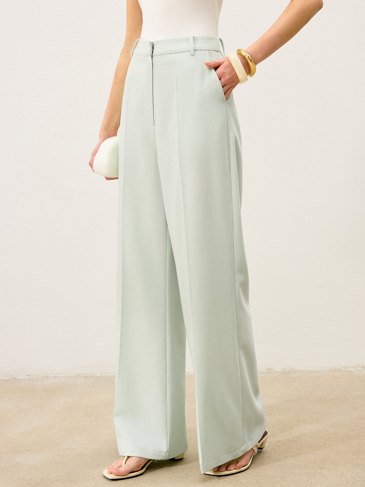 High-Waist-Hose mit weitem Bein