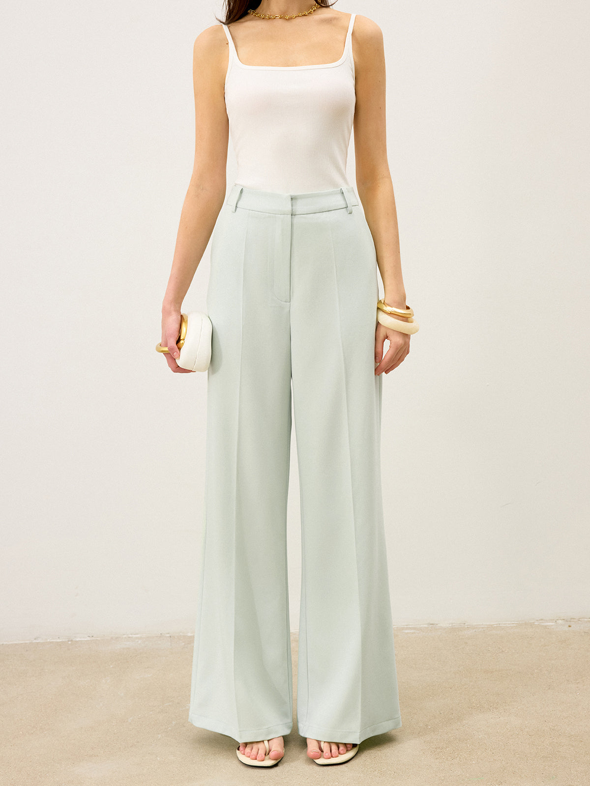 High-Waist-Hose mit weitem Bein