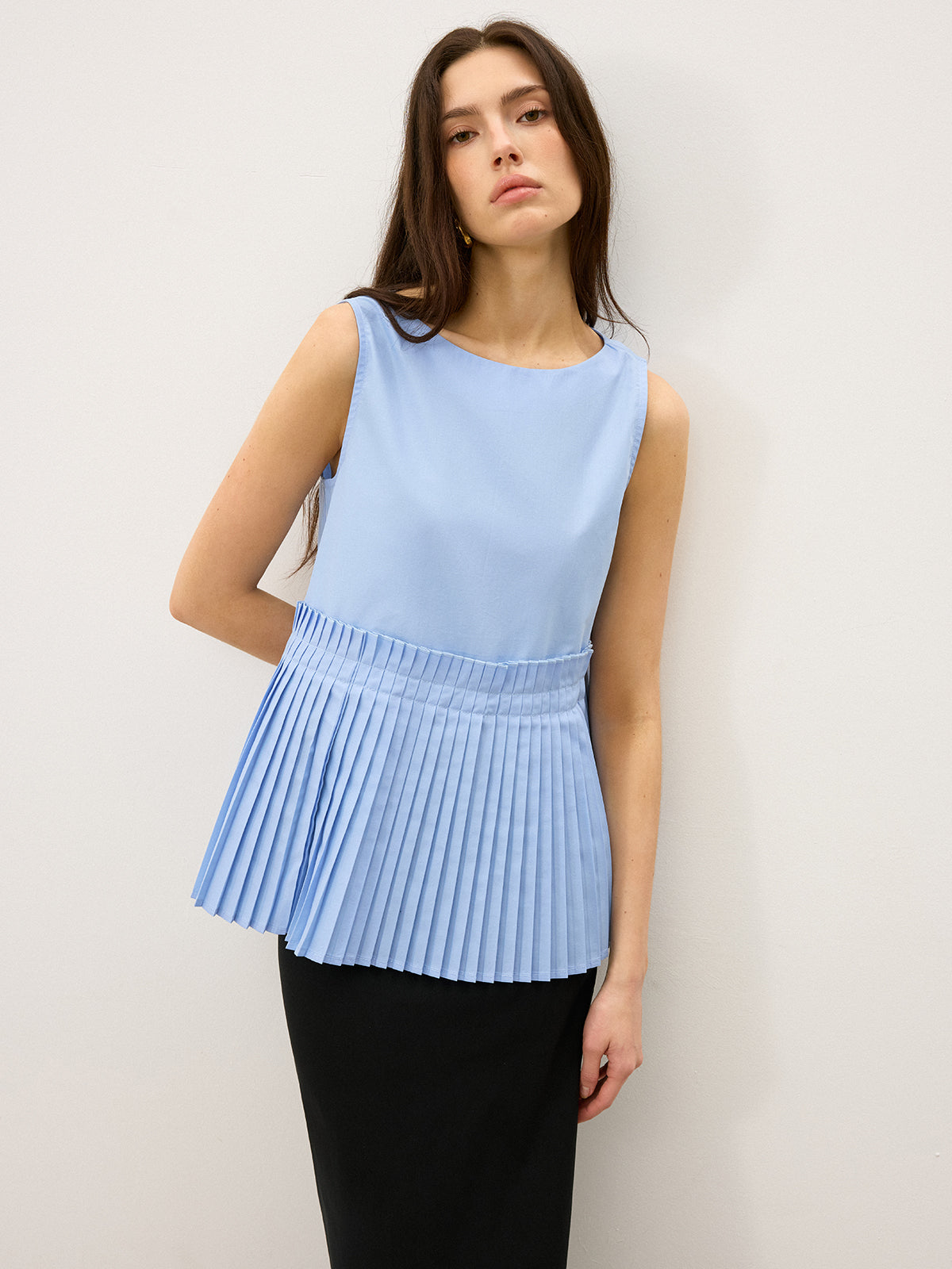 Pleated Hem Tank Top