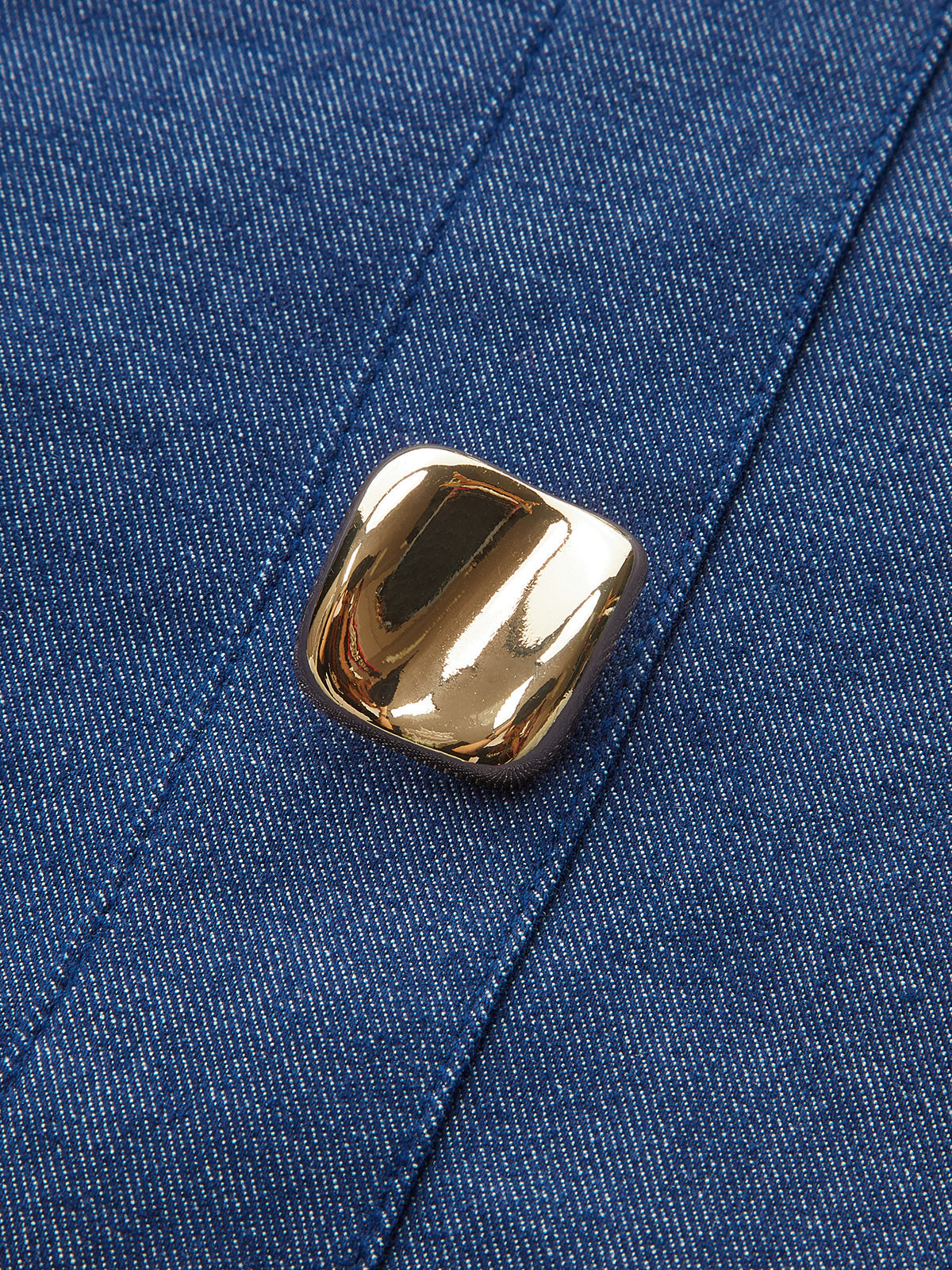 Cotton-Paneled Faux Denim Tank Top