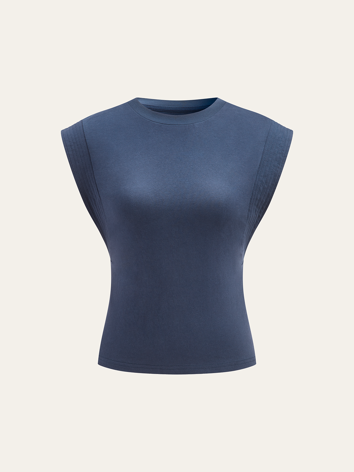 Cotton Crew Neck Sleeveless Top