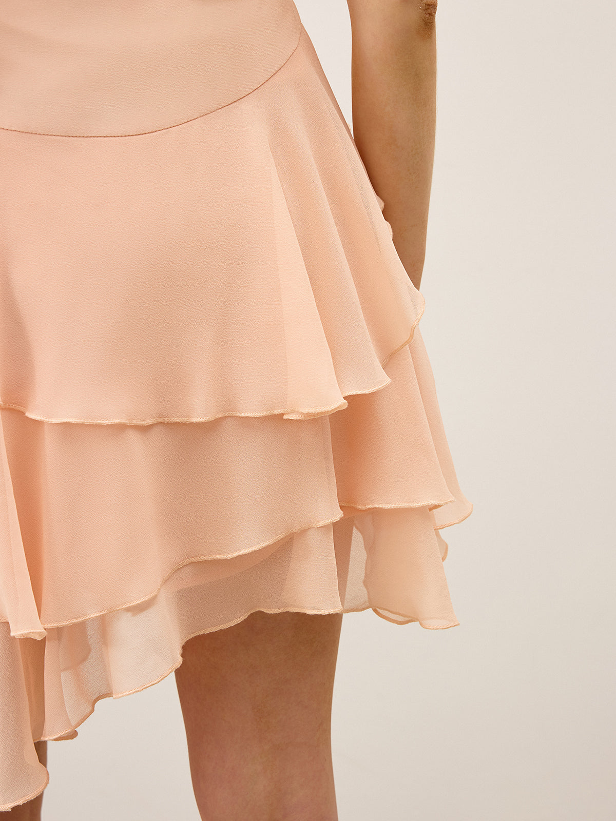 Halbtransparenter Minirock aus gerafftem Chiffon