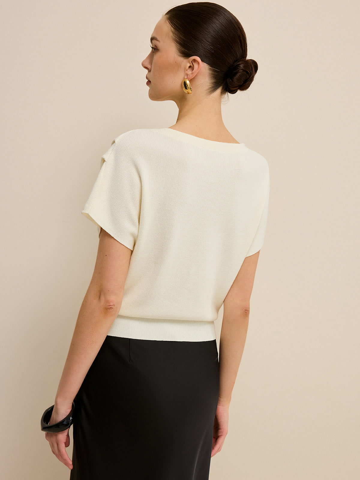 Elastischer Saum Strickoberteil