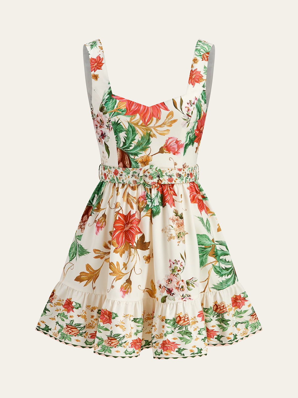 Robe mini sans manches à imprimé floral