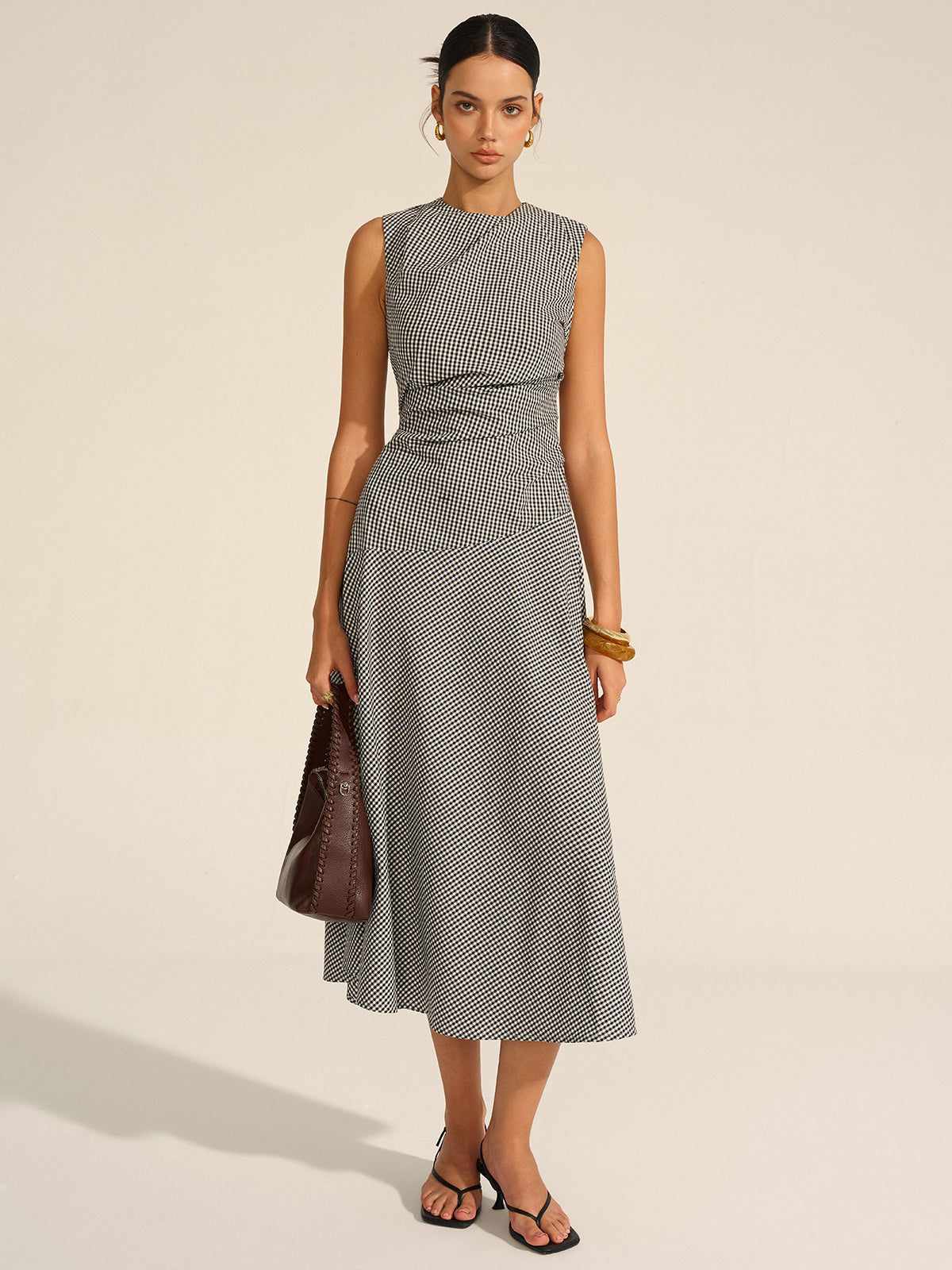 Gingham Midi Dress