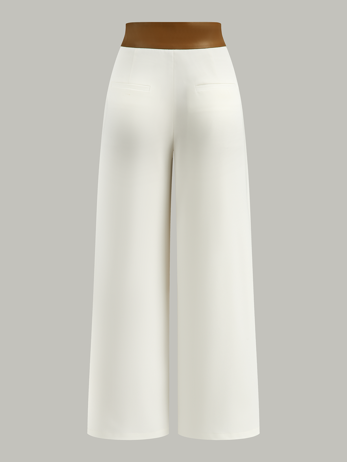 Hose aus Kunstleder, zweifarbig, mit weitem Bein und hoher Taille