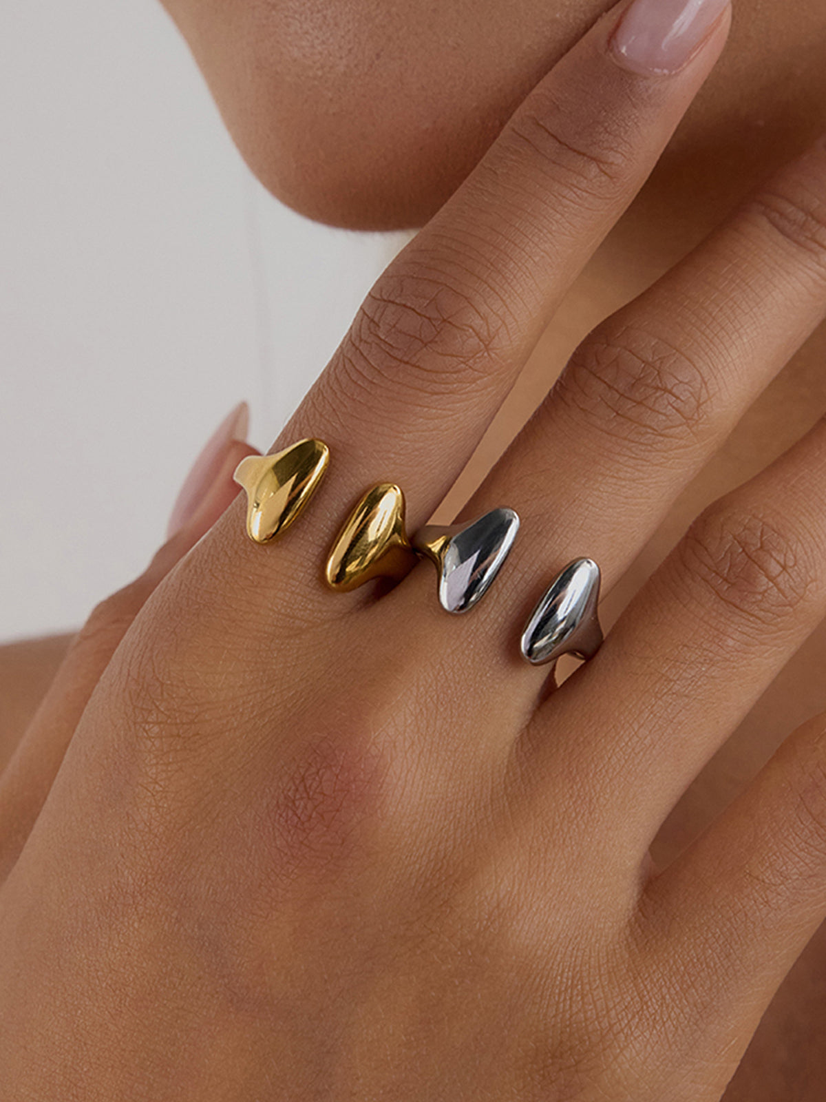 Bague sculpturale ouverte