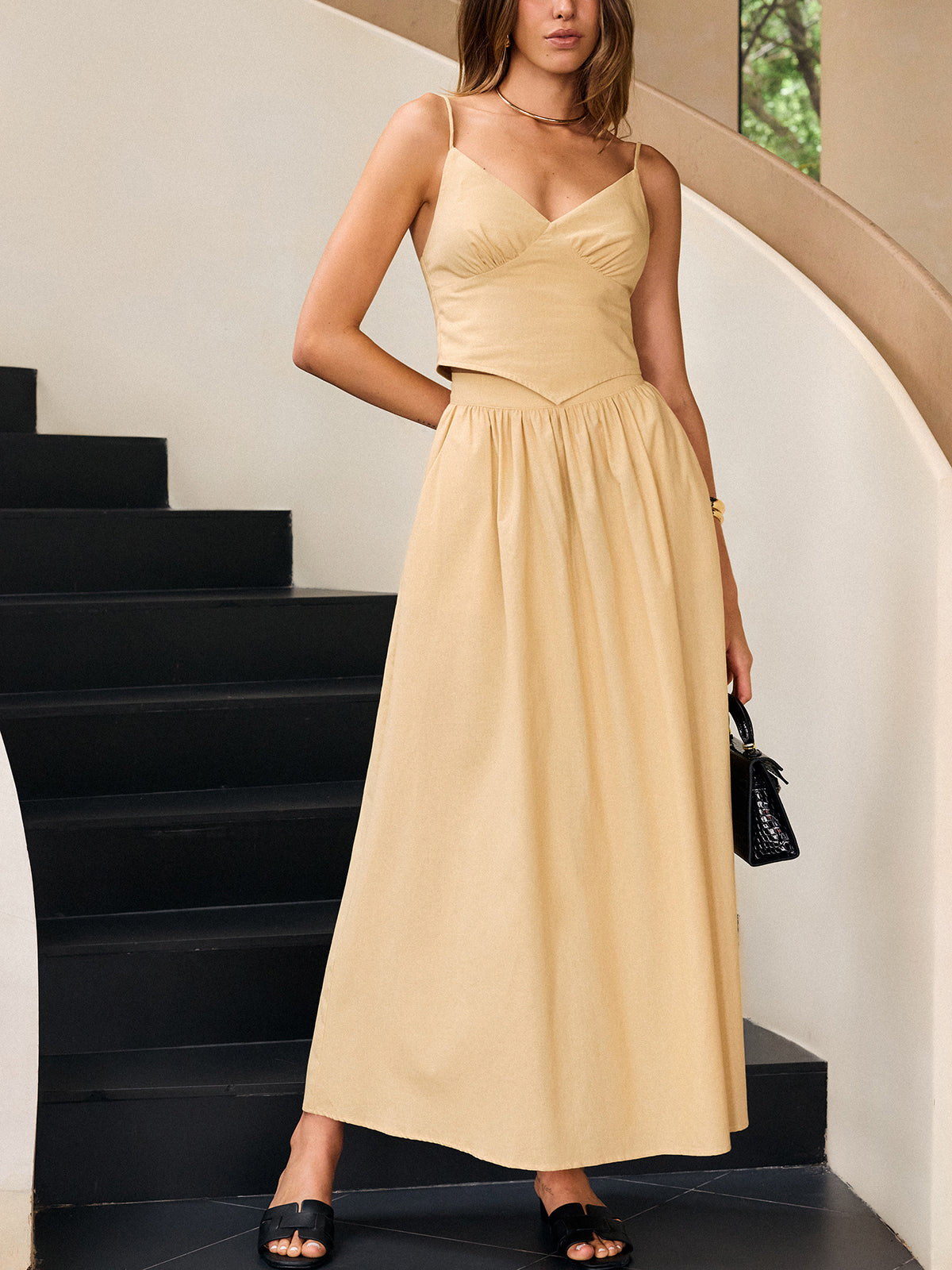 Ensemble débardeur dos nu et jupe maxi