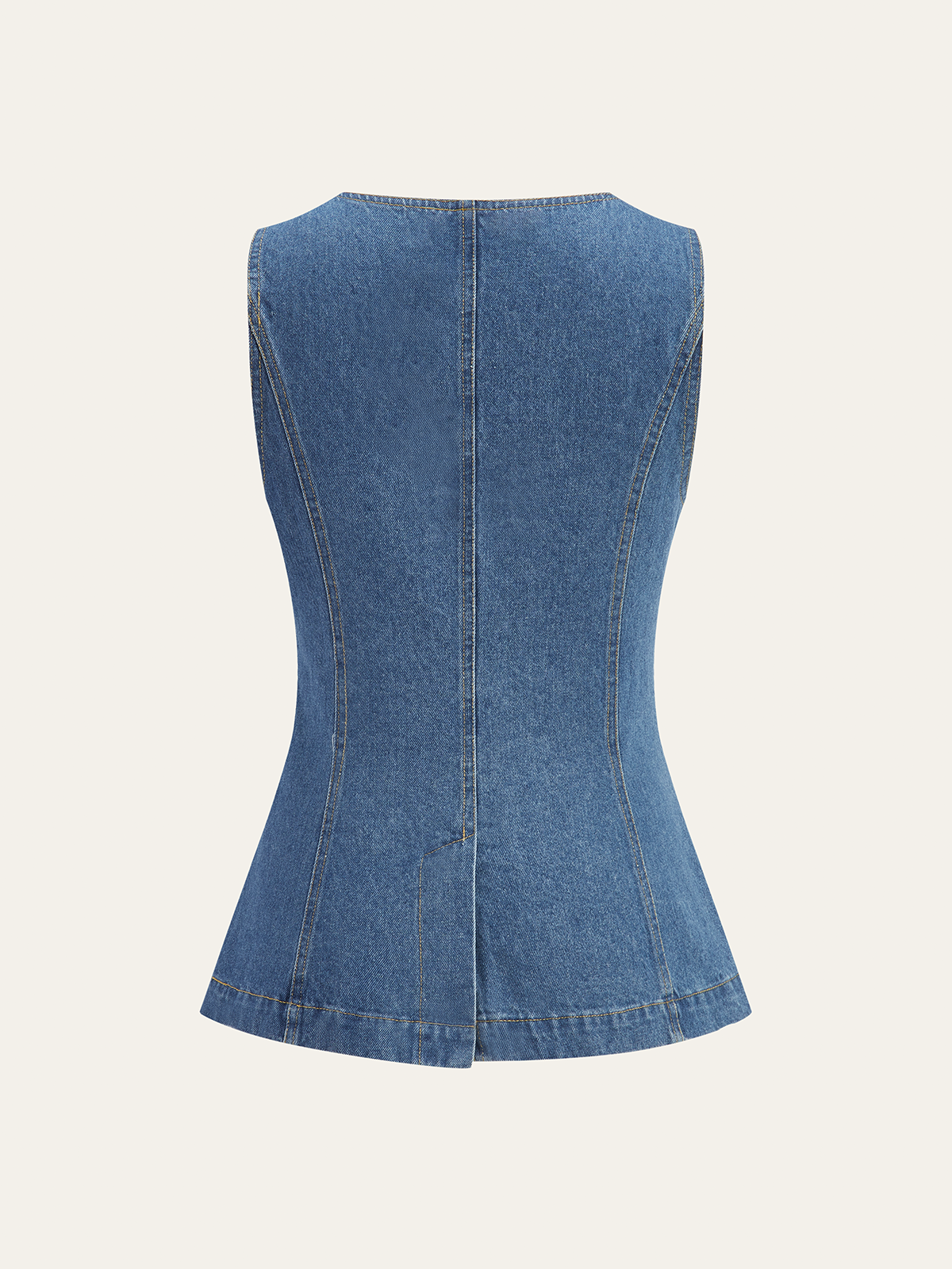 Button-Front Denim Vest