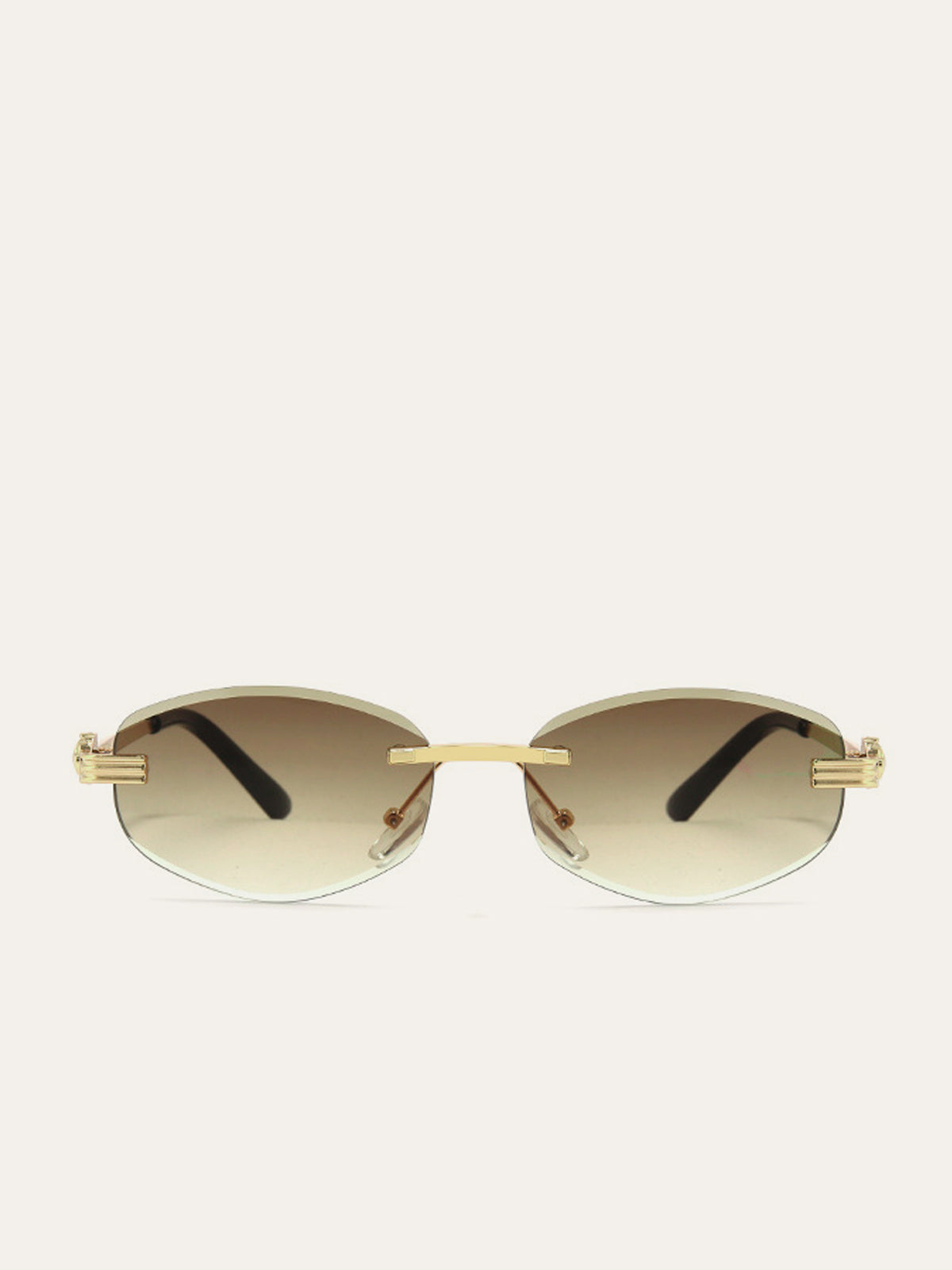 Lunettes de soleil dorées sans monture à verres dégradés