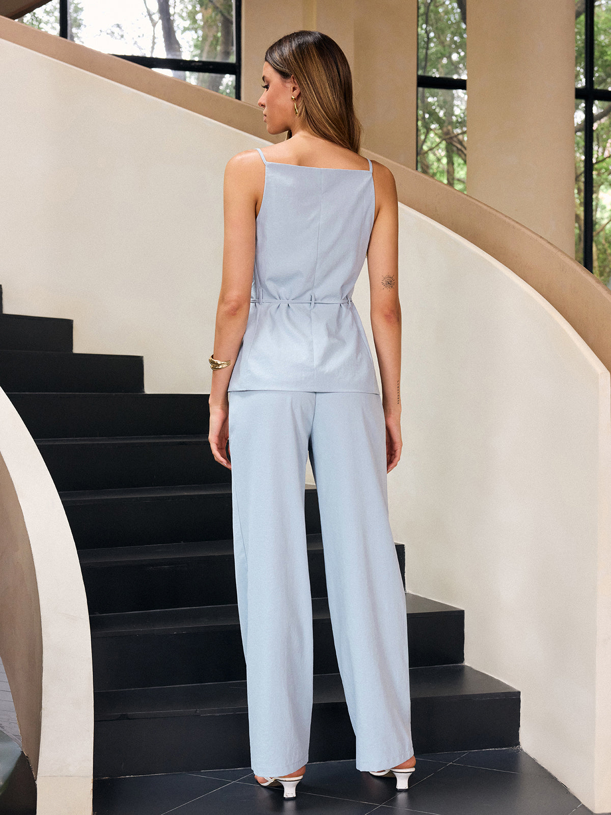 Mid-Waisted Wide-Leg Pants