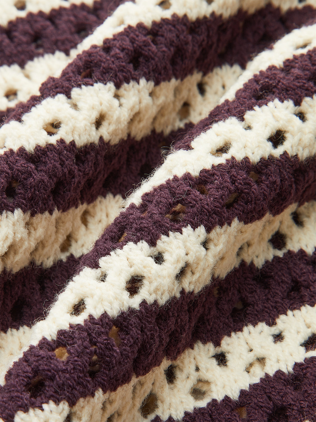 Striped Crochet Knit Cardigan