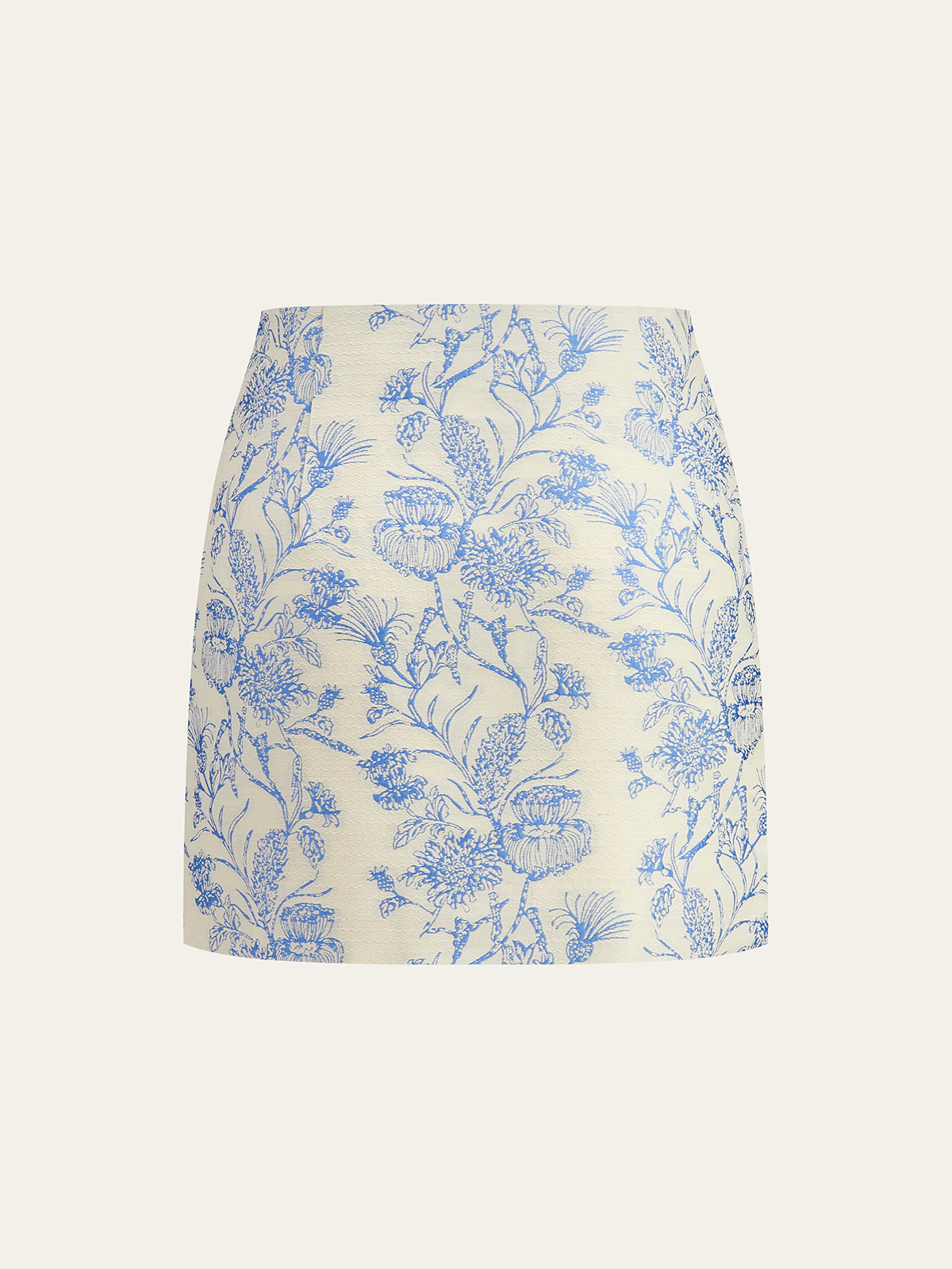 Jacquard Square-Neck Decor-Pockets Skirt Set