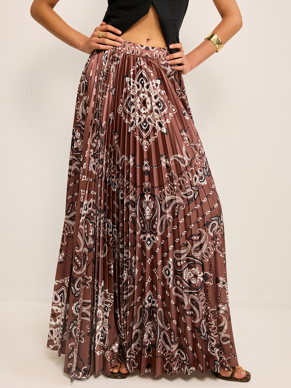 Boho-Plissee-Maxirock