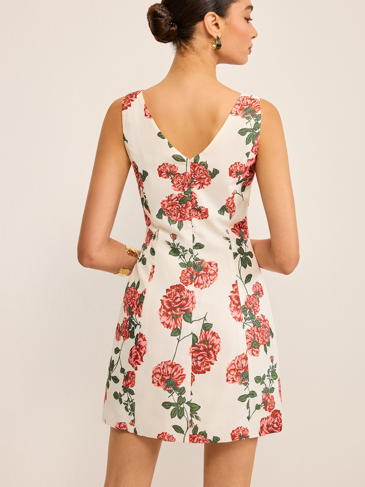 Robe droite à imprimé floral