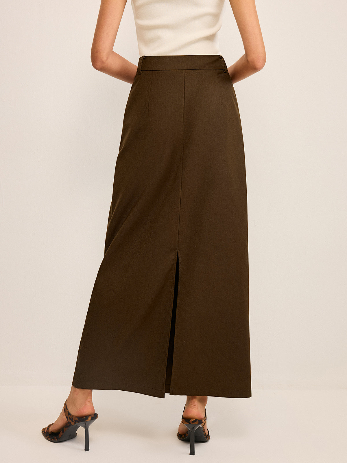 Maxirock mit hoher Taille und Taschen