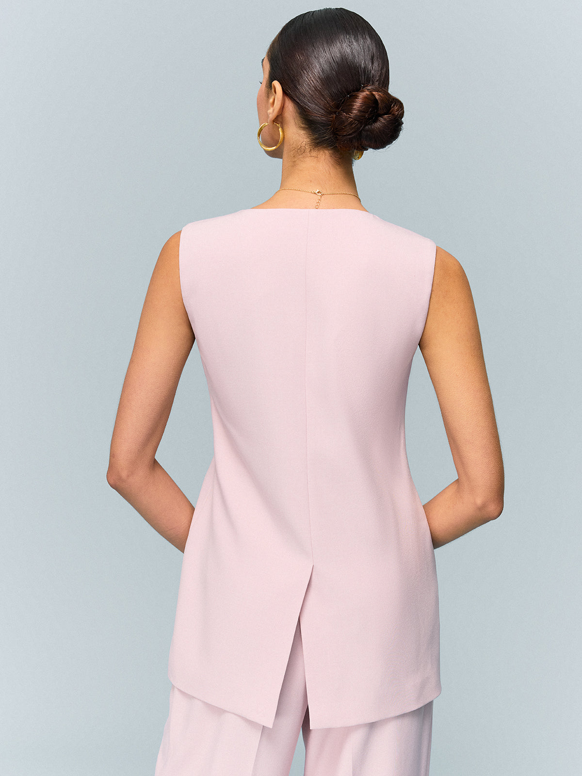 Gilet à col en V boutonné