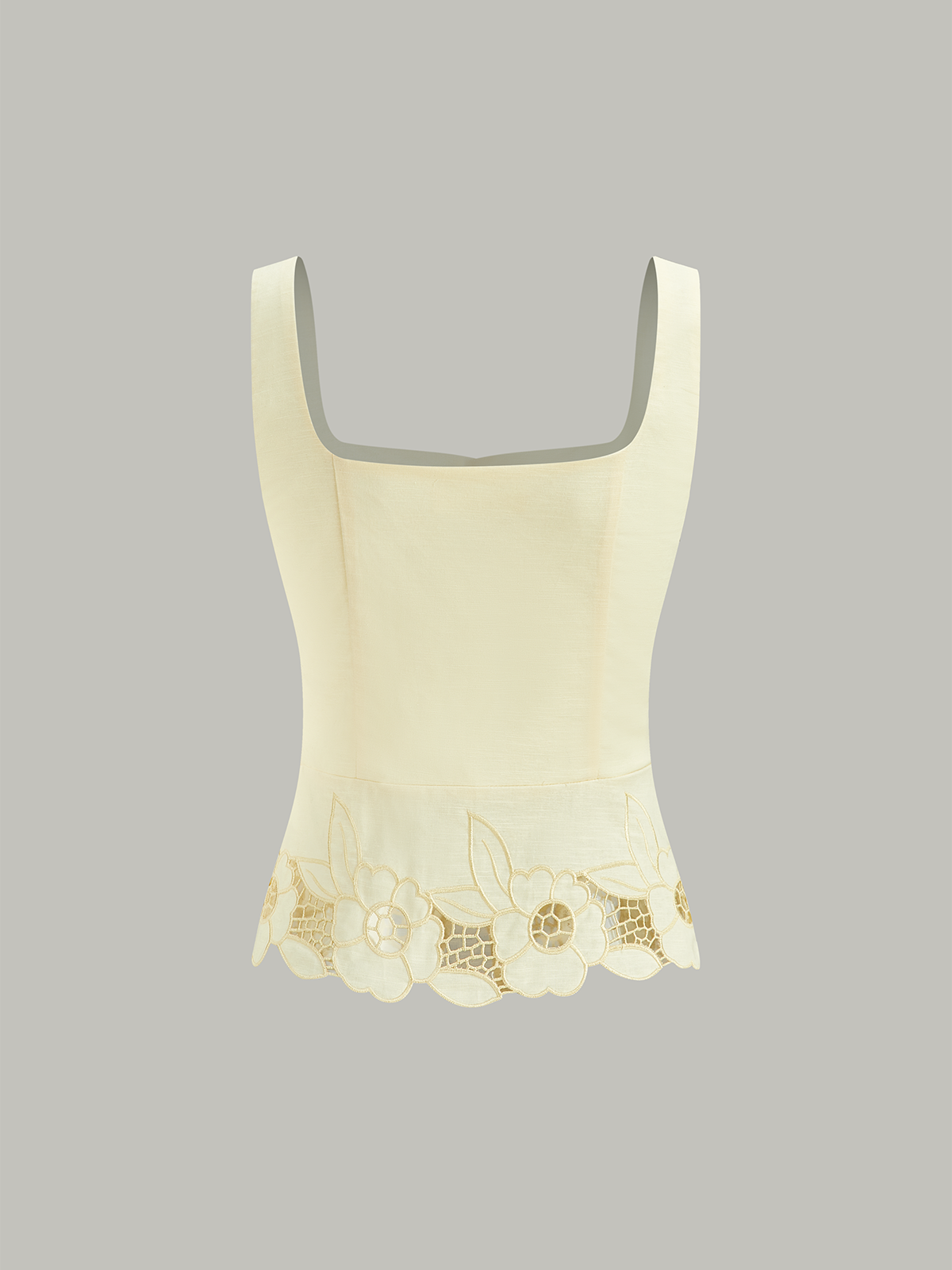 Linen & Cotton Embroidered Tank Top